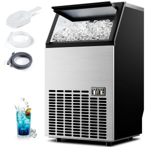 ICEVIVAL Commercial Ice Machine 100Lbs Daily Stainless Steel-0