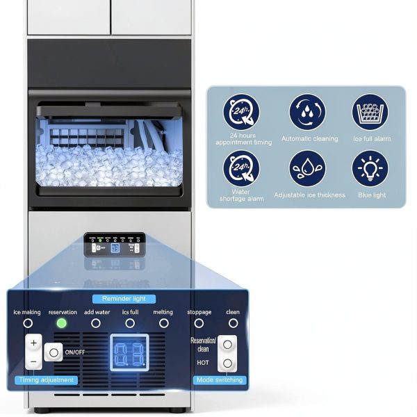 AMADVI Commercial Ice Maker Stainless Steel Fast Ice-4