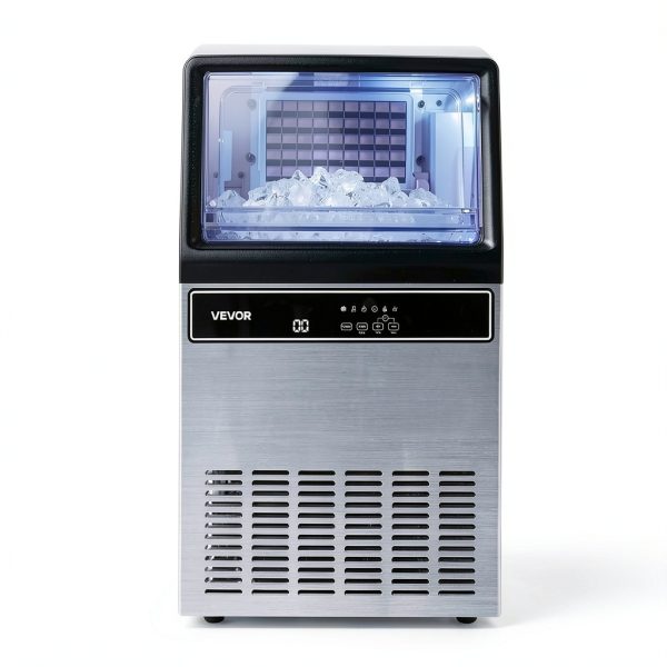 VEVOR Commercial Ice Machine Silver 130Lbs Daily Output-8