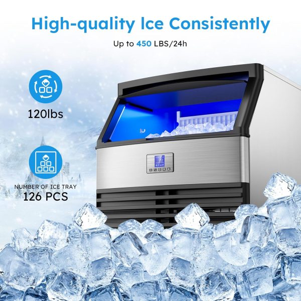 Mojgar Commercial Ice Machine 450LBS Stainless Steel-1