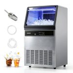 VEVOR Commercial Ice Machine Silver 130Lbs Daily Output-0