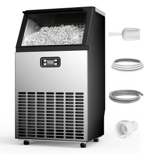 Feelfunn Commercial Ice Machine 100 lbs Daily Stainless-0