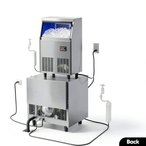Coolski Commercial Ice Machine 100lb Daily Stainless Steel-8