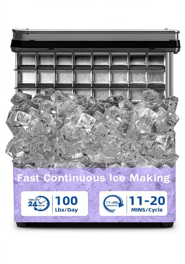COWSAR Commercial Ice Machine Stainless Steel 100 lbs Daily-1