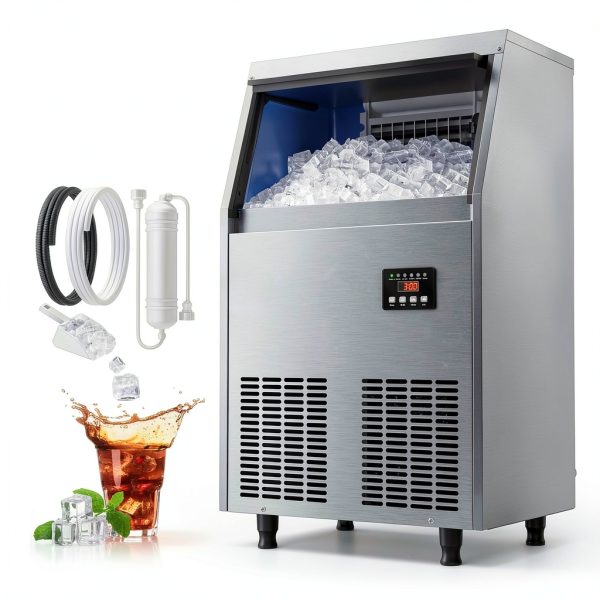 Coolski Commercial Ice Machine 100lb Daily Stainless Steel-0