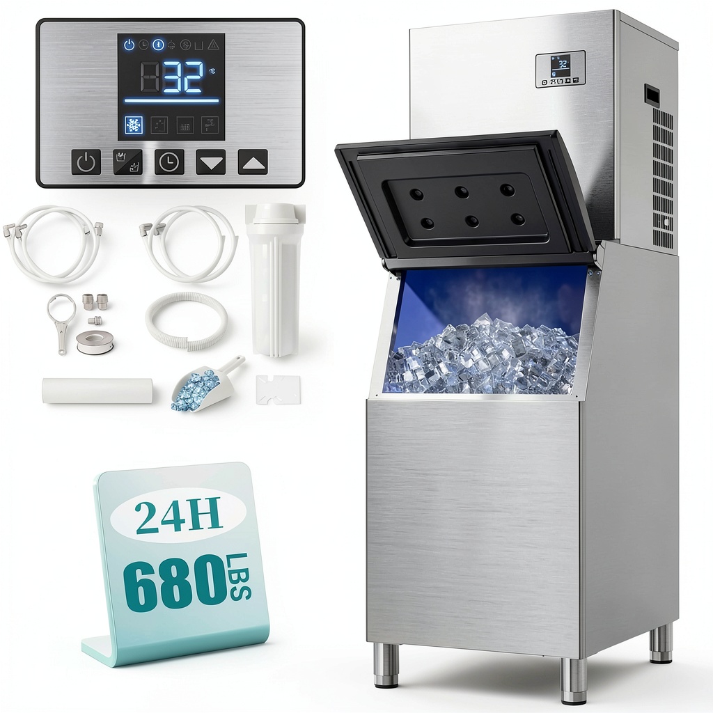Lioncho commercial ice machine in a commercial kitchen setting