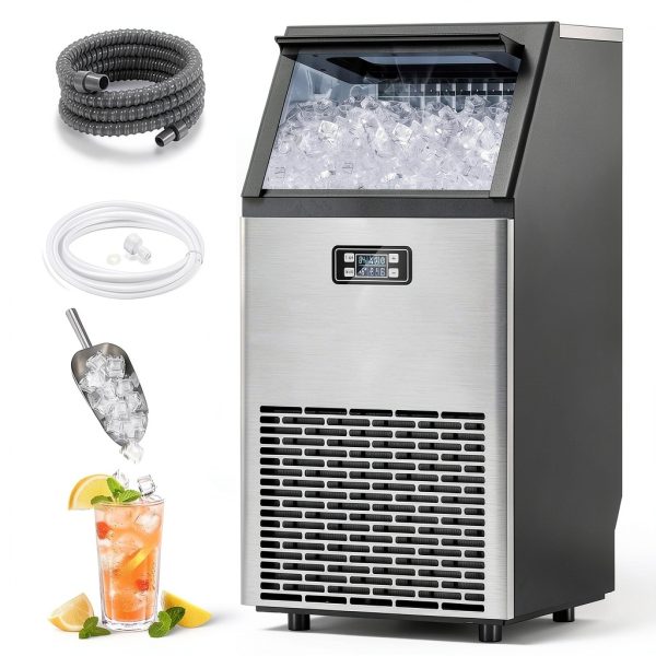 COWSAR Commercial Ice Machine Stainless Steel 100 lbs Daily-0