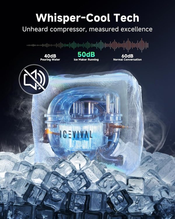 ICEVIVAL Commercial Ice Machine 100Lbs Daily Stainless Steel-7