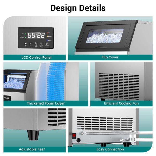Lioncho Commercial Ice Machine 200lbs Daily Energy Saving-5