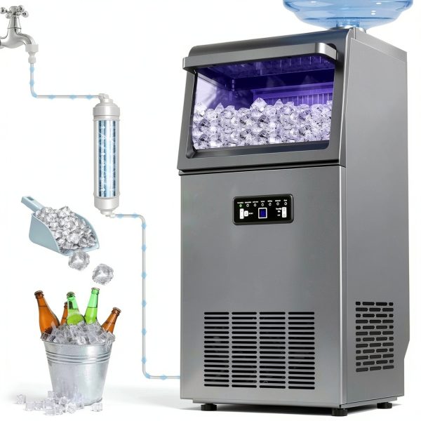AMADVI Commercial Ice Maker Stainless Steel Fast Ice-0