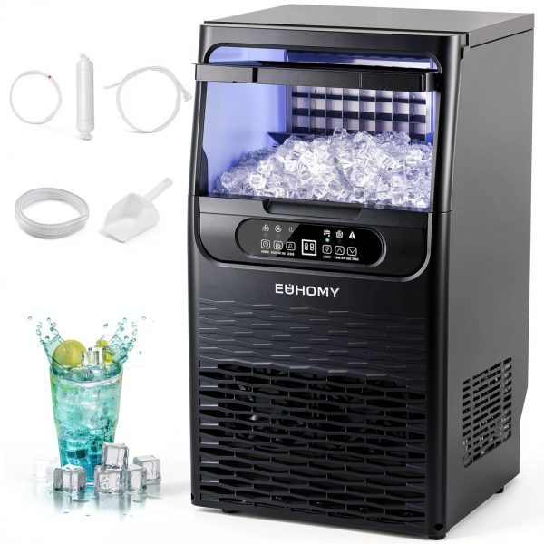EUHOMY Commercial Ice Machine 80 lbs Daily Copper Compressor-0
