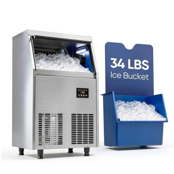 Coolski Commercial Ice Machine 100lb Daily Stainless Steel-2