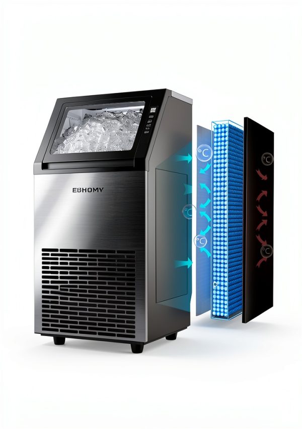 EUHOMY Commercial Ice Machine 100 lbs Daily Stainless Steel-5