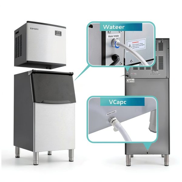Euhomy Commercial Ice Maker Silver 500lb Daily-5