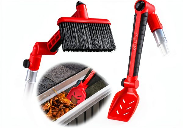 Multi-Angle Gutter Cleaning Tool by COLBENT – Gutter Scoop & Brush Kit-6