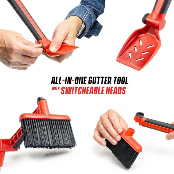 Multi-Angle Gutter Cleaning Tool by COLBENT – Gutter Scoop & Brush Kit-5